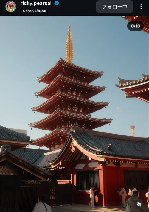 リッキー・ピアソル at 浅草寺 五重塔