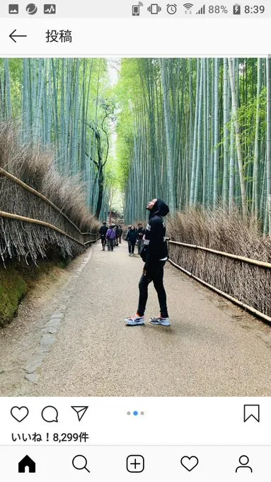 ステフォン・ディグス at 京都嵐山 竹林の小道