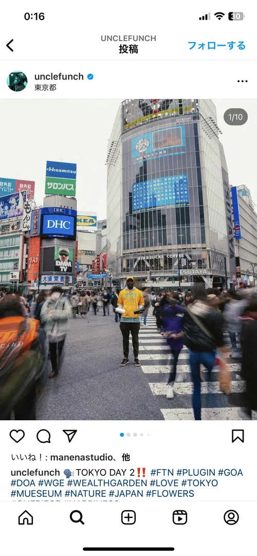 デヴィン・ファンチェス at 渋谷スクランブル交差点